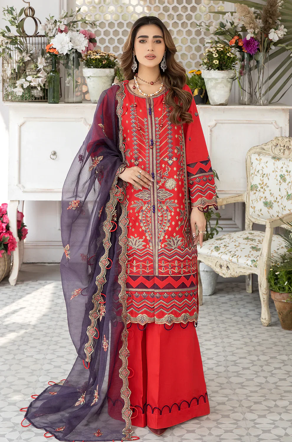 Mohagni | Muntazir Luxury Lawn 24 | AM-10 - Libasekhas