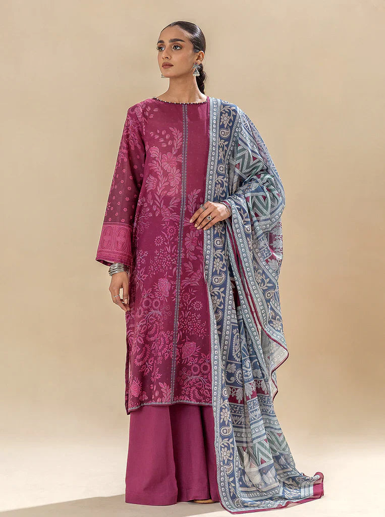 Morbagh | Lawn Collection 24 | WINE WARMTH - by - Libasekhas UK - Registered Vendor of : Morbagh - 100% Original Designer Dresss
