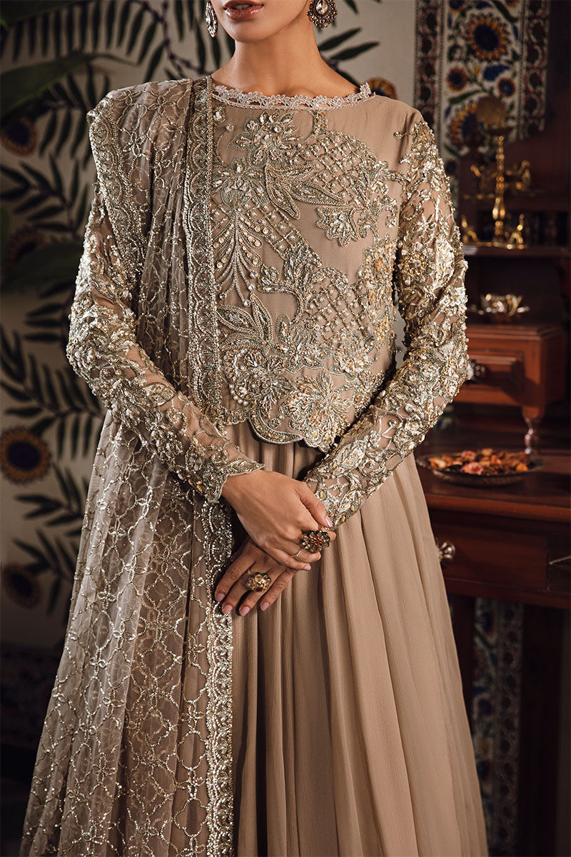 Mushq | Irha Kalidaar Chiffon Pret | HAZEL - by - Libasekhas UK - Registered Vendor of : Mushq - 100% Original Designer Dresss