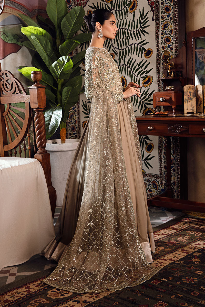 Mushq | Irha Kalidaar Chiffon Pret | HAZEL - by - Libasekhas UK - Registered Vendor of : Mushq - 100% Original Designer Dresss