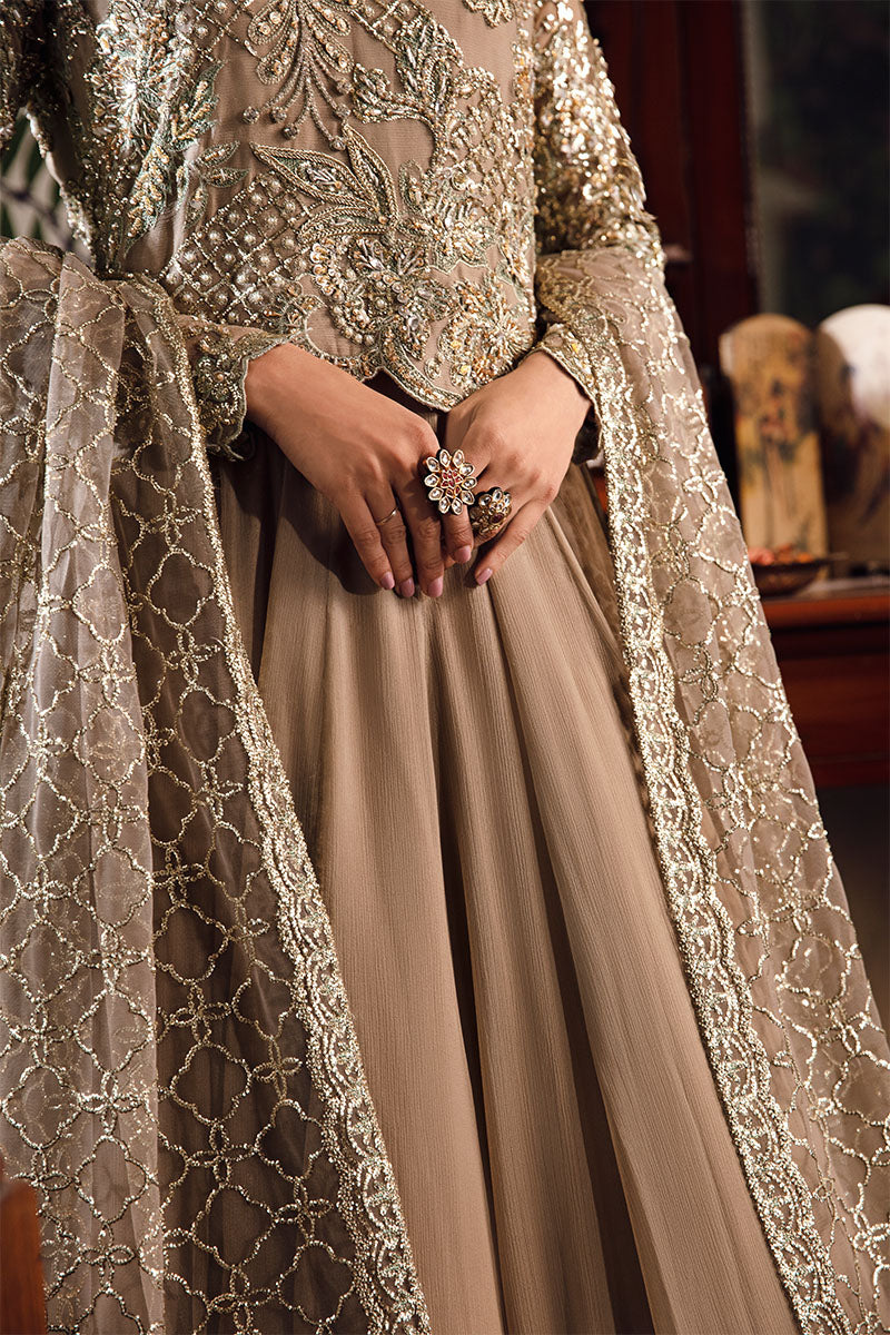 Mushq | Irha Kalidaar Chiffon Pret | HAZEL - by - Libasekhas UK - Registered Vendor of : Mushq - 100% Original Designer Dresss