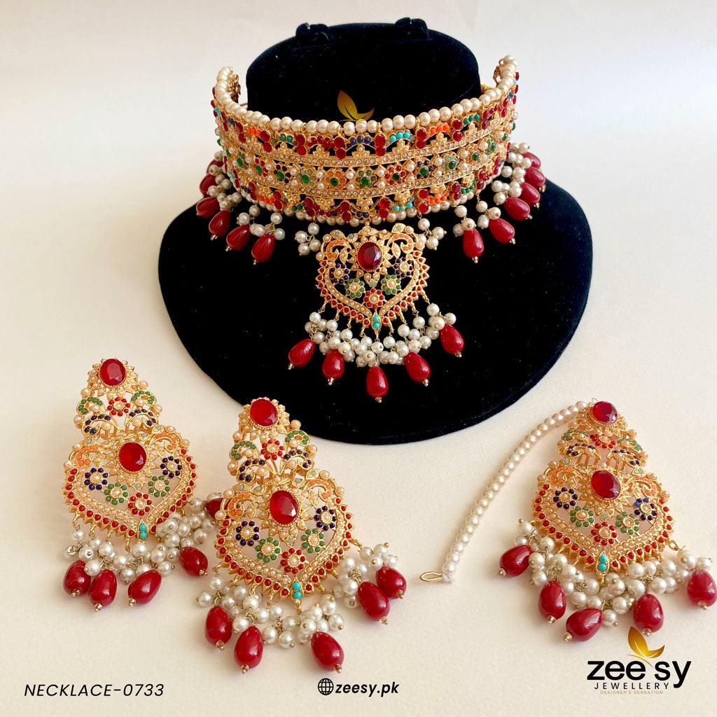 Necklace-0733 - by - Libasekhas UK - Registered Vendor of : Zeesy - 100% Original Designer Dresss