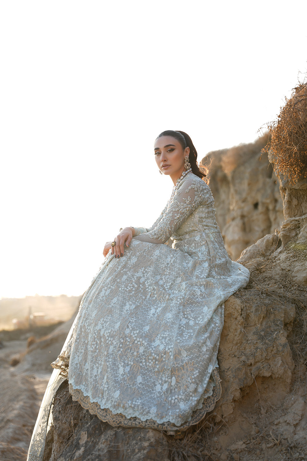 Nilofer Shahid | Verve Summer 24 | Mavi  Verve SS 24 - by - Libasekhas UK - Registered Vendor of : Nilofer Shahid - 100% Original Designer Dresss