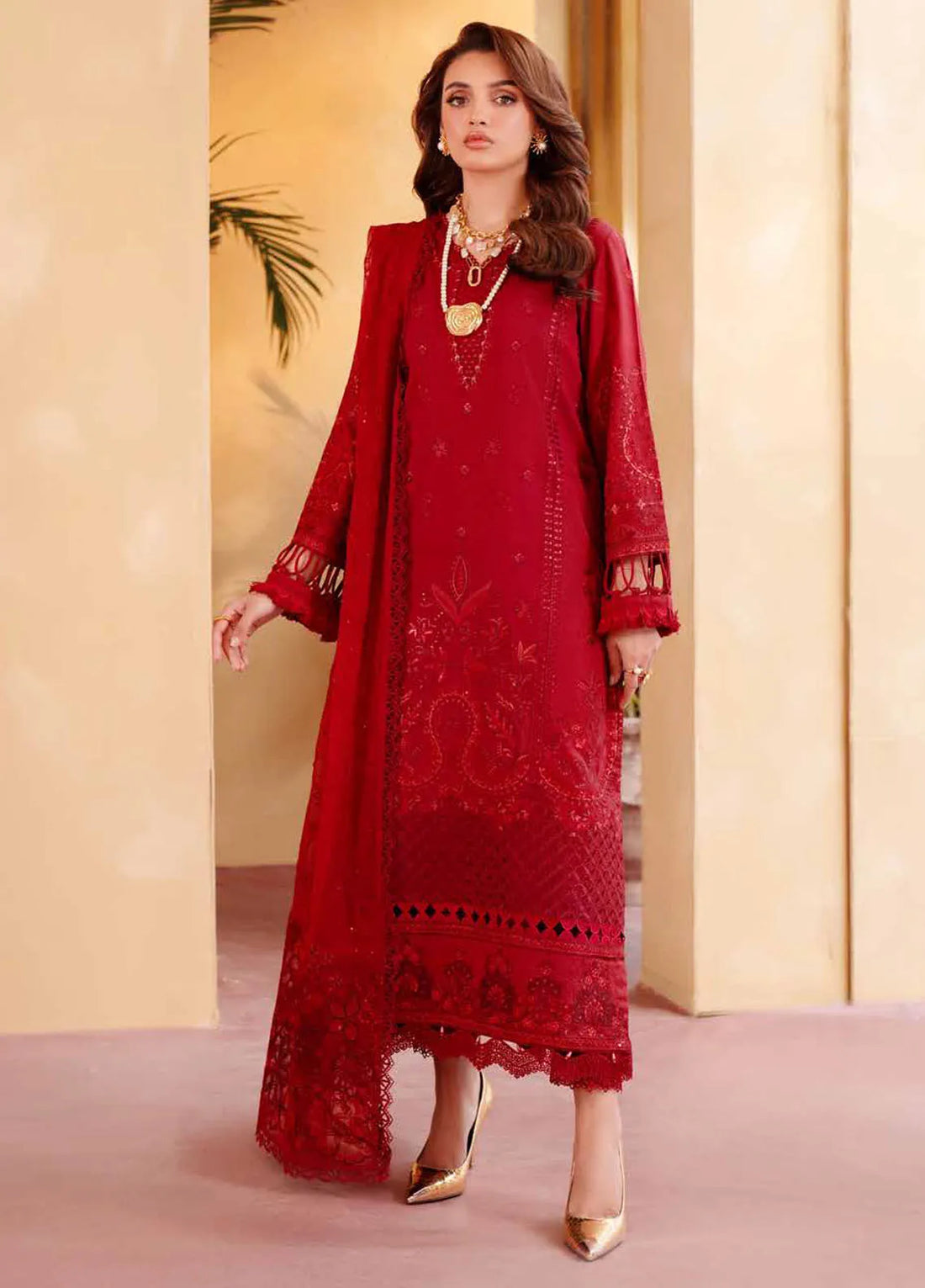 Nureh | Exclusive Karandi | NE-131 - by Libasekhas UK - Registered Vendor of : Nureh - 100% Original Designer Dress