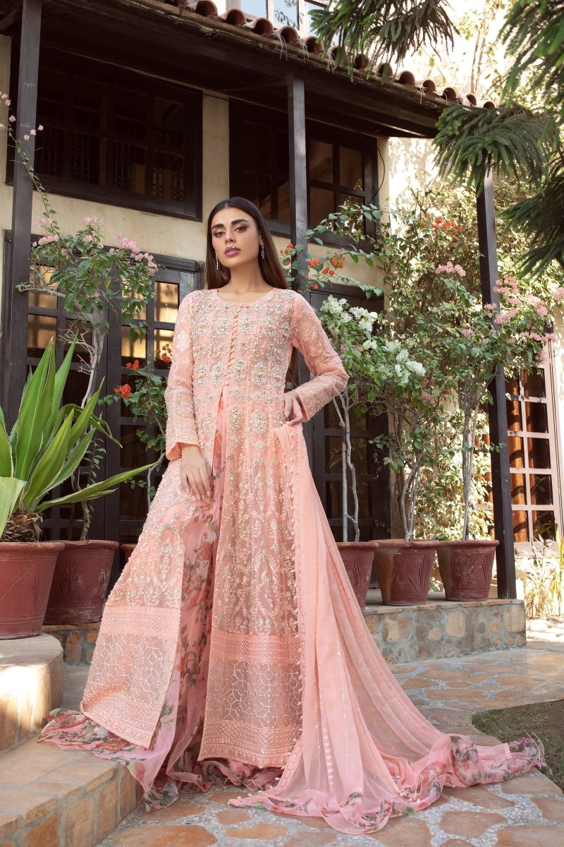 Panache | Pret | Peachy Blossom - by - Libasekhas UK - Registered Vendor of : Panache By Mona - 100% Original Designer Dresss