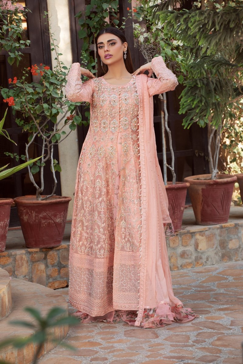 Panache | Pret | Peachy Blossom - by - Libasekhas UK - Registered Vendor of : Panache By Mona - 100% Original Designer Dresss