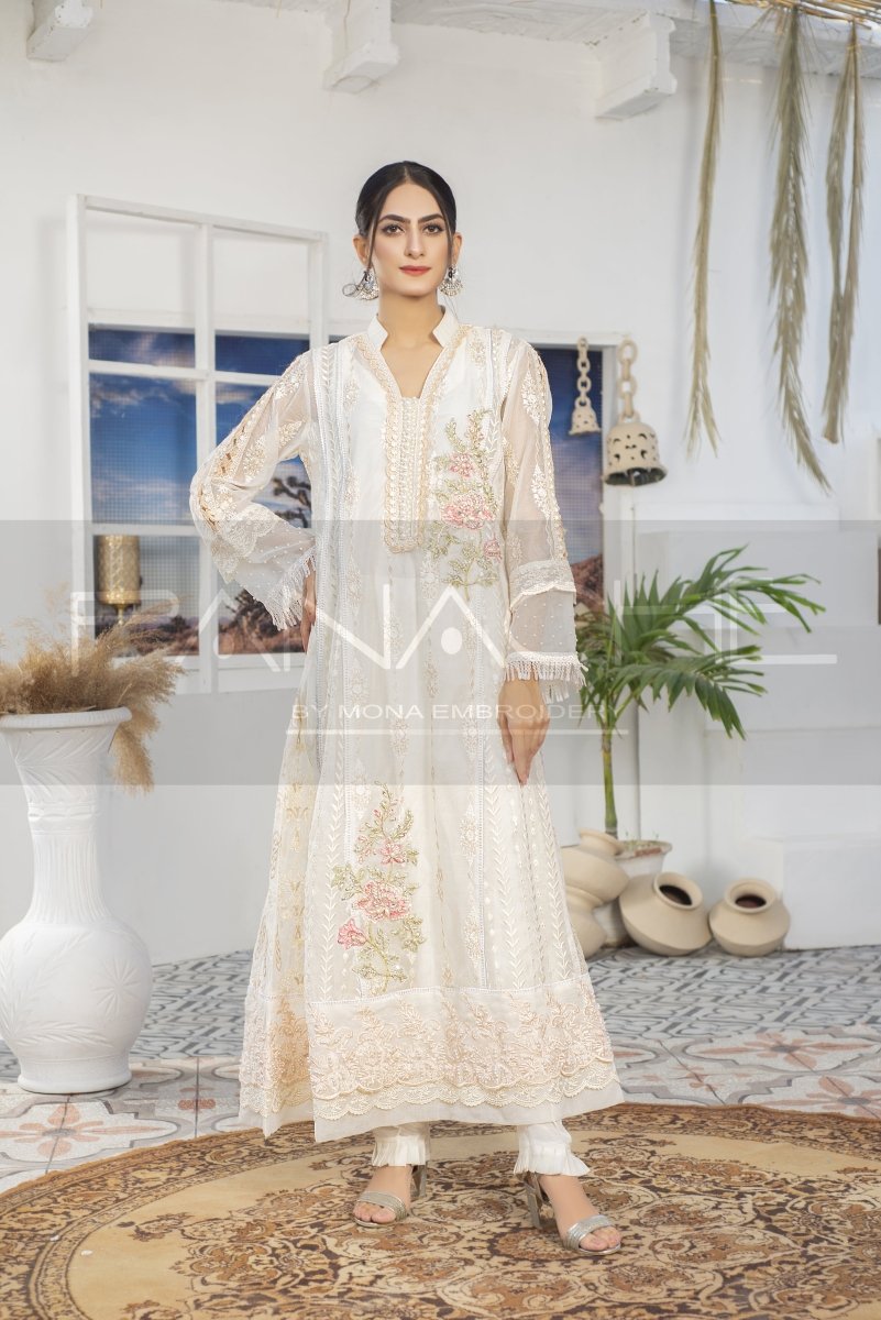 Panache | Pret | Peachy Poise - by - Libasekhas UK - Registered Vendor of : Panache By Mona - 100% Original Designer Dresss