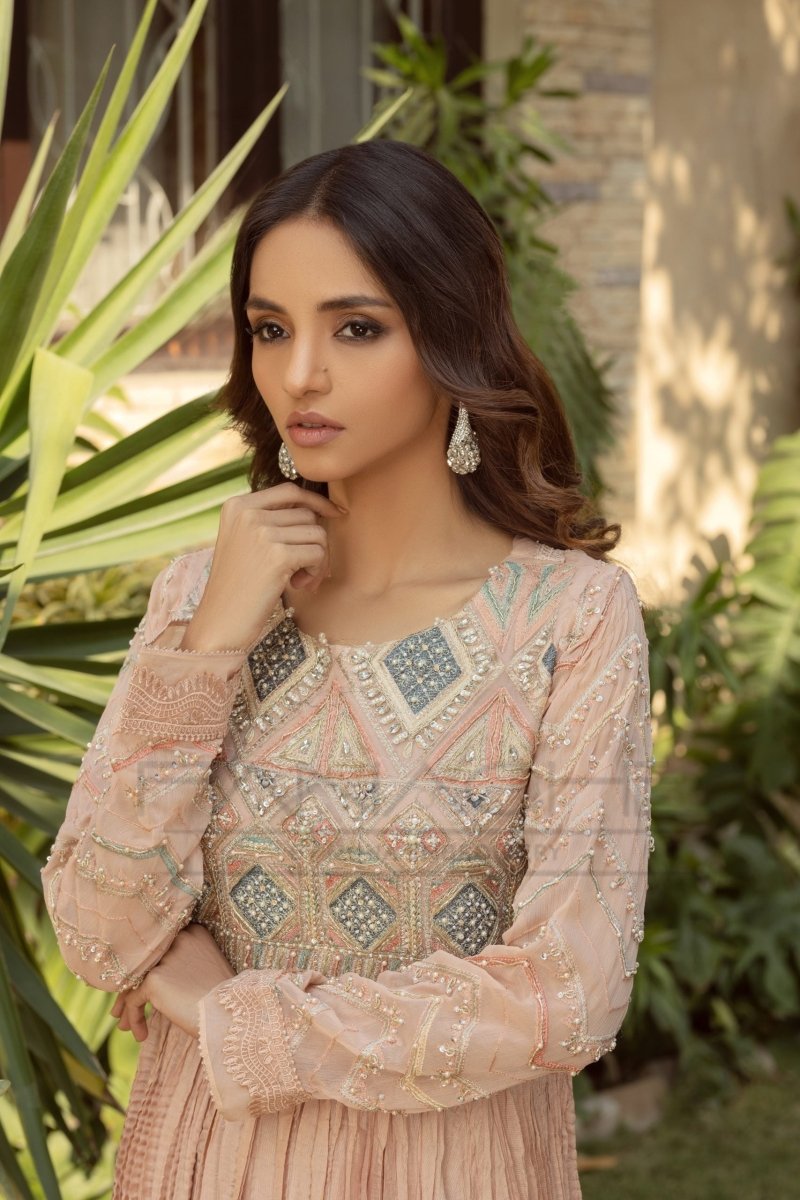 Panache | Pret | Peachy Suave - by - Libasekhas UK - Registered Vendor of : Panache By Mona - 100% Original Designer Dresss