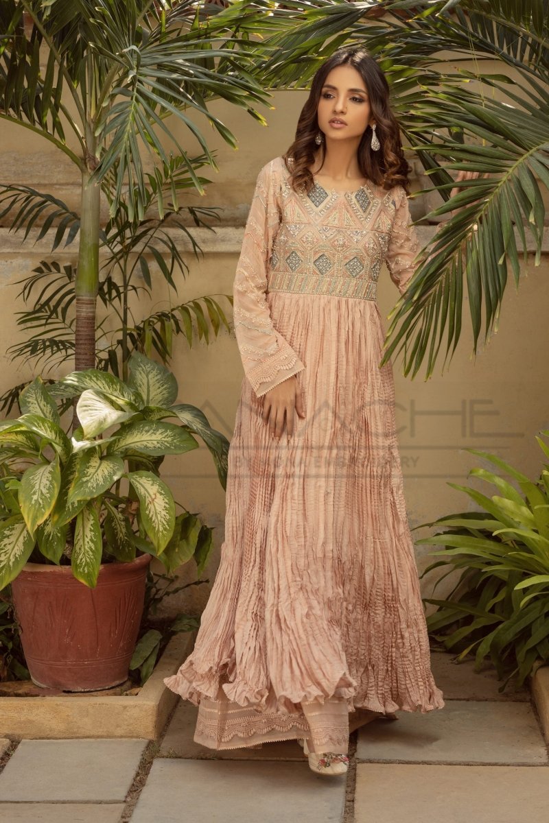 Panache | Pret | Peachy Suave - by - Libasekhas UK - Registered Vendor of : Panache By Mona - 100% Original Designer Dresss