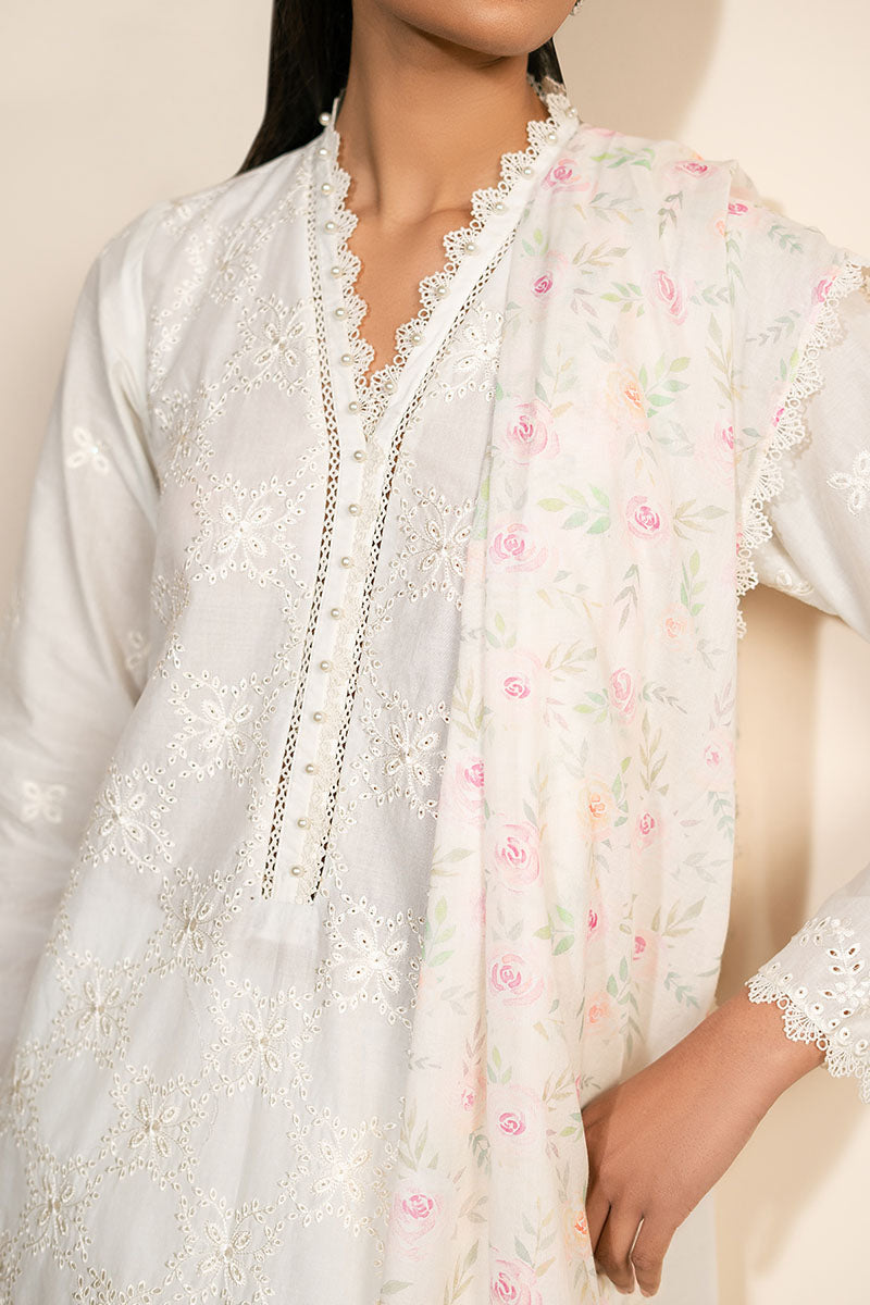 Cross Stitch | Mahiri Lawn 25 | IVORY GLINT - by - Libasekhas UK - Registered Vendor of : Cross Stitch - 100% Original Designer Dresss