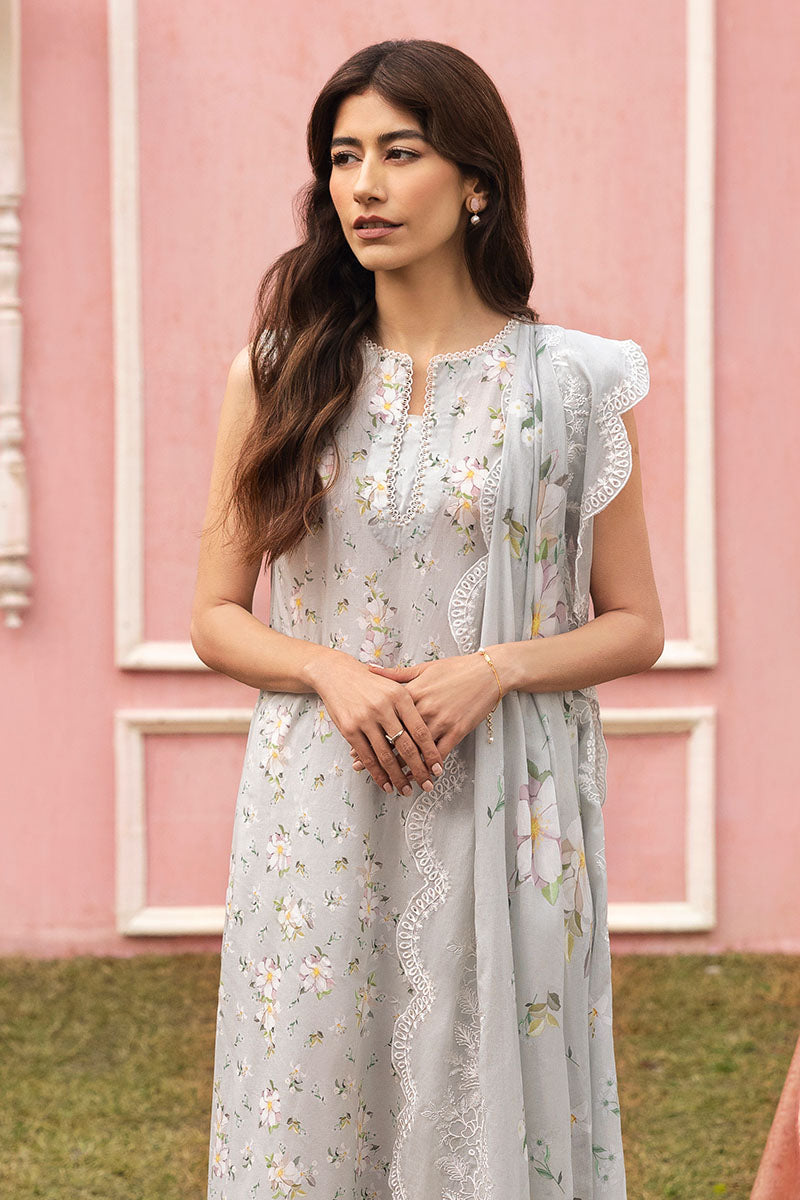 Cross Stitch | Premium Lawn 25 | GRAY FROST - by - Libasekhas UK - Registered Vendor of : Cross Stitch - 100% Original Designer Dresss