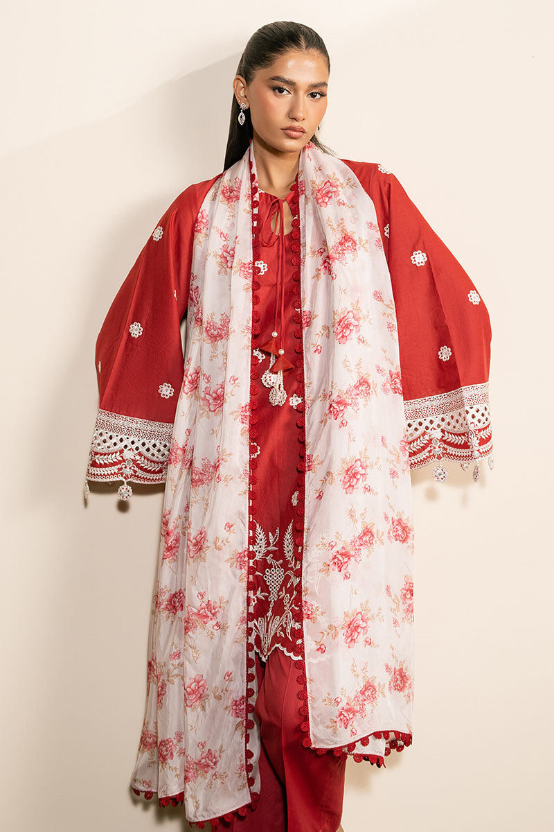 Cross Stitch | Mahiri Lawn 25 | SCARLET GARDEN - by - Libasekhas UK - Registered Vendor of : Cross Stitch - 100% Original Designer Dresss