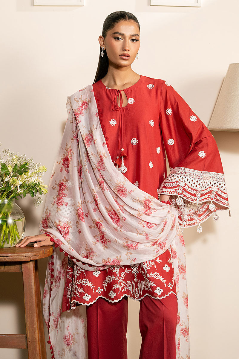 Cross Stitch | Mahiri Lawn 25 | SCARLET GARDEN - by - Libasekhas UK - Registered Vendor of : Cross Stitch - 100% Original Designer Dresss