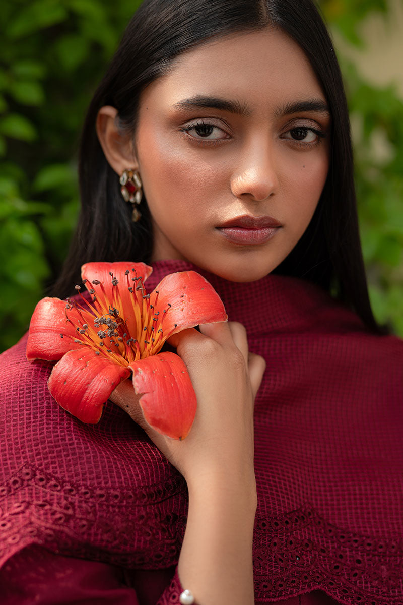 Cross Stitch | Mahiri Lawn 25 | RUBY GLINT - by - Libasekhas UK - Registered Vendor of : Cross Stitch - 100% Original Designer Dresss