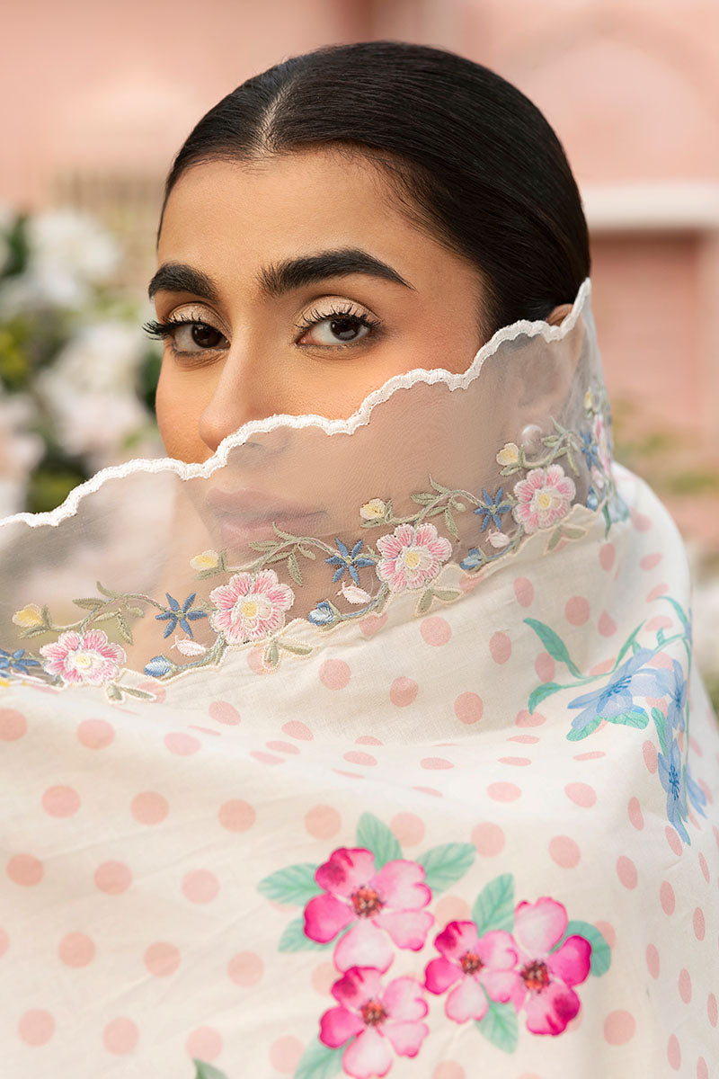 Cross Stitch | Premium Lawn 25 | PASTEL BLOOM - by - Libasekhas UK - Registered Vendor of : Cross Stitch - 100% Original Designer Dresss