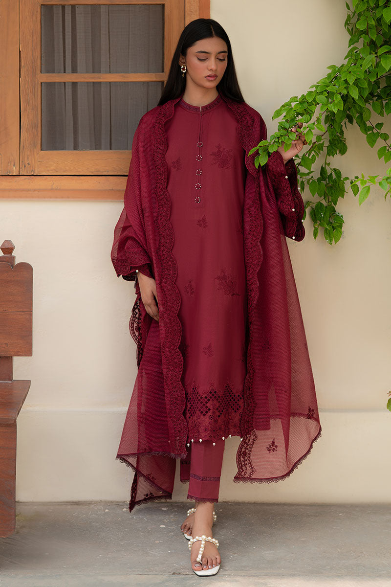 Cross Stitch | Mahiri Lawn 25 | RUBY GLINT - by - Libasekhas UK - Registered Vendor of : Cross Stitch - 100% Original Designer Dresss