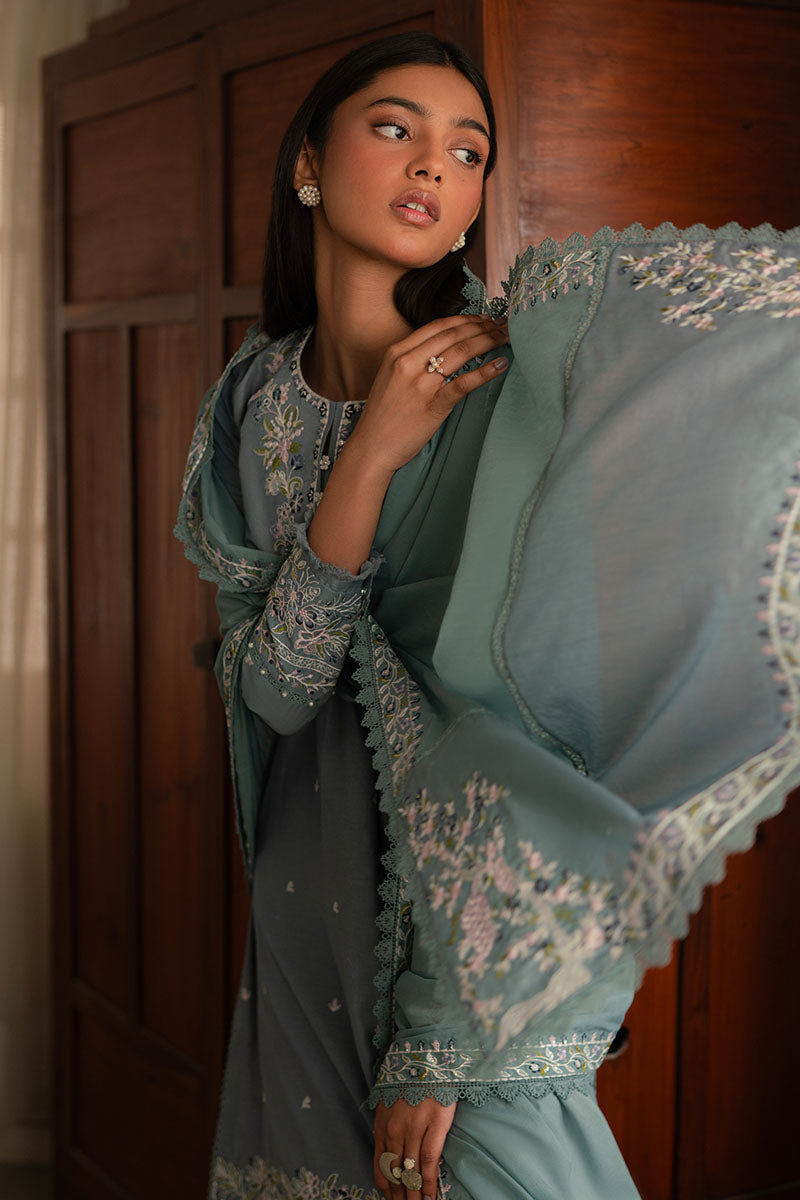 Cross Stitch | Mahiri Lawn 25 | MOONLIGHT BLUE - by - Libasekhas UK - Registered Vendor of : Cross Stitch - 100% Original Designer Dresss
