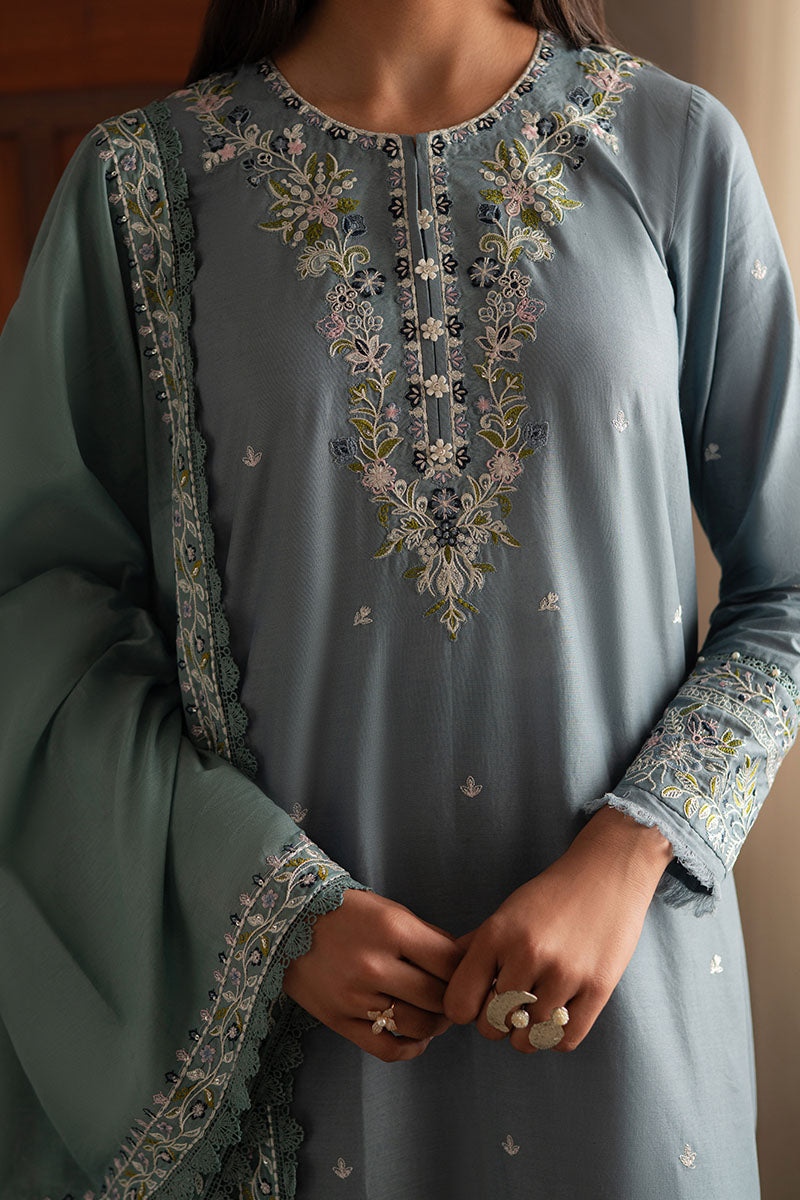 Cross Stitch | Mahiri Lawn 25 | MOONLIGHT BLUE - by - Libasekhas UK - Registered Vendor of : Cross Stitch - 100% Original Designer Dresss