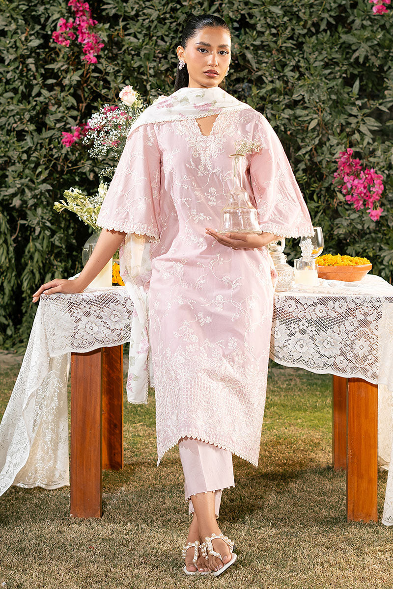 Cross Stitch | Mahiri Lawn 25 | CARMINE ROSE - by - Libasekhas UK - Registered Vendor of : Cross Stitch - 100% Original Designer Dresss