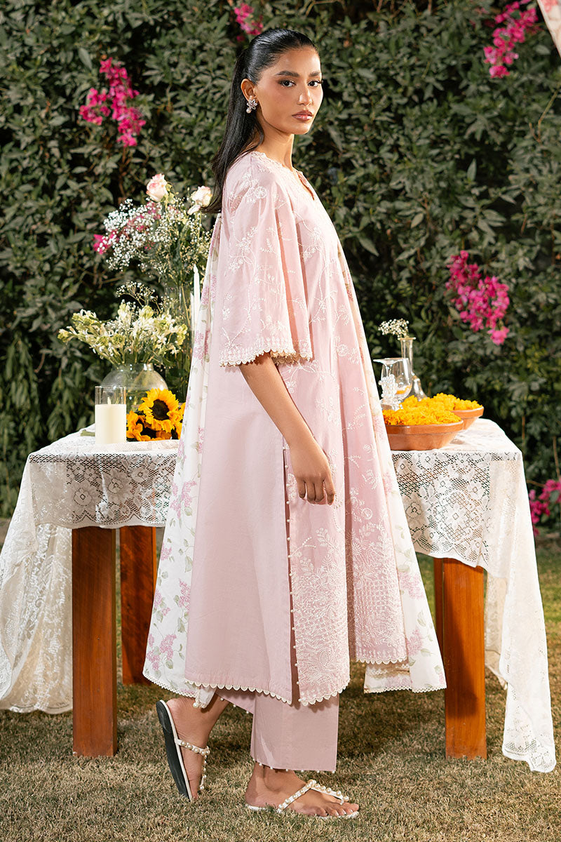 Cross Stitch | Mahiri Lawn 25 | CARMINE ROSE - by - Libasekhas UK - Registered Vendor of : Cross Stitch - 100% Original Designer Dresss