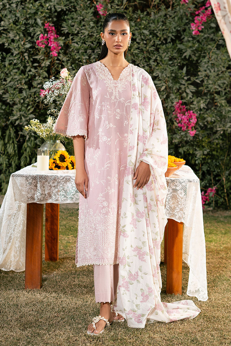 Cross Stitch | Mahiri Lawn 25 | CARMINE ROSE - by - Libasekhas UK - Registered Vendor of : Cross Stitch - 100% Original Designer Dresss