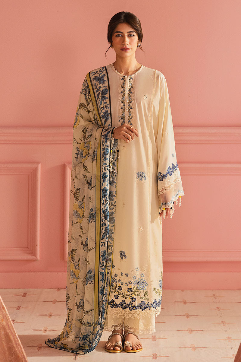 Cross Stitch | Premium Lawn 25 | BLUE ALLURE - by - Libasekhas UK - Registered Vendor of : Cross Stitch - 100% Original Designer Dresss