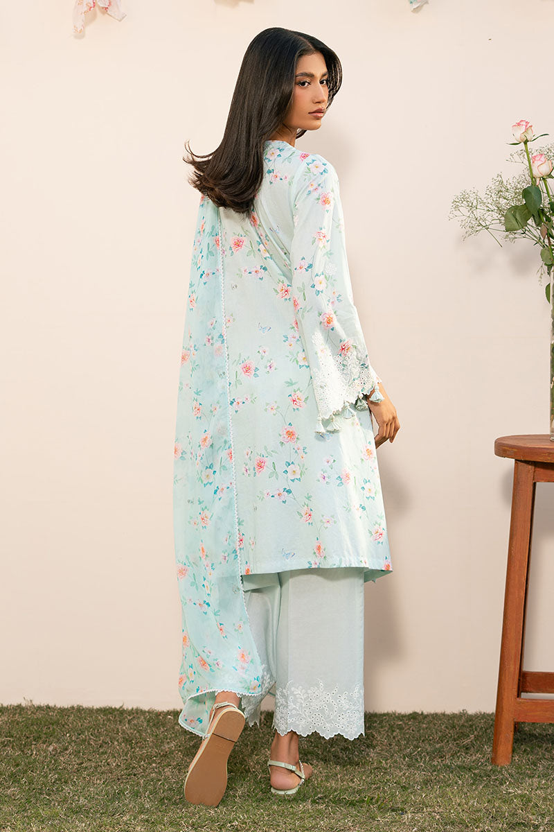 Cross Stitch | Mahiri Lawn 25 | AQUA DEW - by - Libasekhas UK - Registered Vendor of : Maria B - 100% Original Designer Dresss