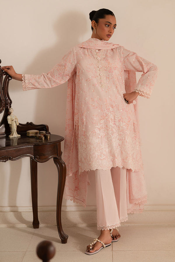 Cross Stitch | Mahiri Lawn 25 | PEACH PEARL - by - Libasekhas UK - Registered Vendor of : Cross Stitch - 100% Original Designer Dresss