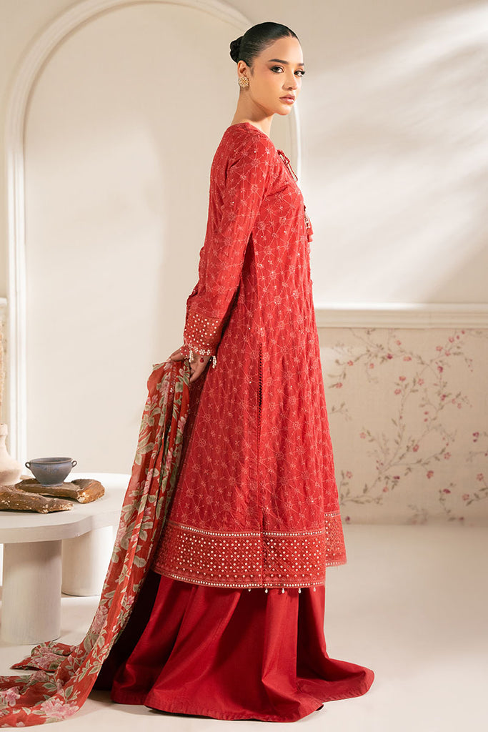 Cross Stitch | Luxe Atelier 25 | VERMILION CARDINAL - by - Libasekhas UK - Registered Vendor of : Cross Stitch - 100% Original Designer Dresss