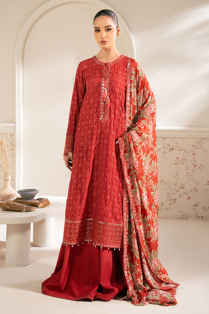 Cross Stitch | Luxe Atelier 25 | VERMILION CARDINAL - by - Libasekhas UK - Registered Vendor of : Cross Stitch - 100% Original Designer Dresss