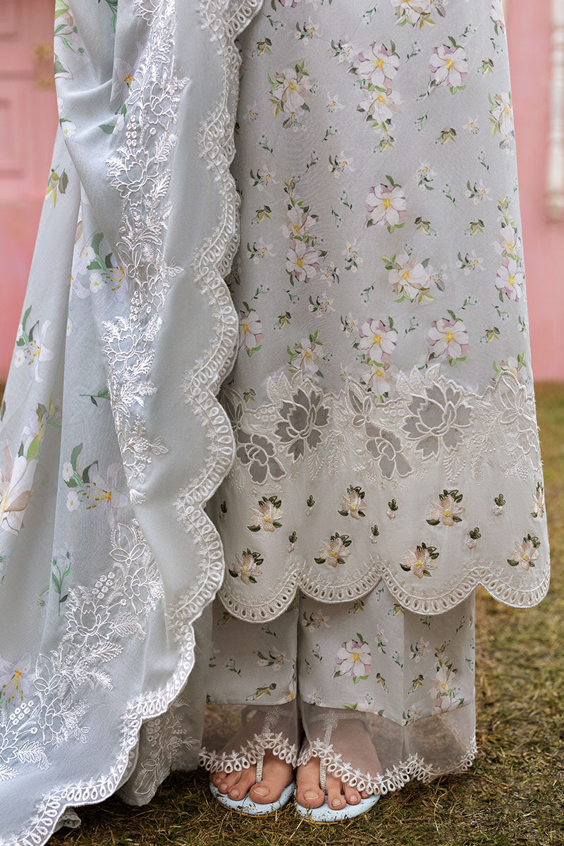 Cross Stitch | Premium Lawn 25 | GRAY FROST - by - Libasekhas UK - Registered Vendor of : Cross Stitch - 100% Original Designer Dresss