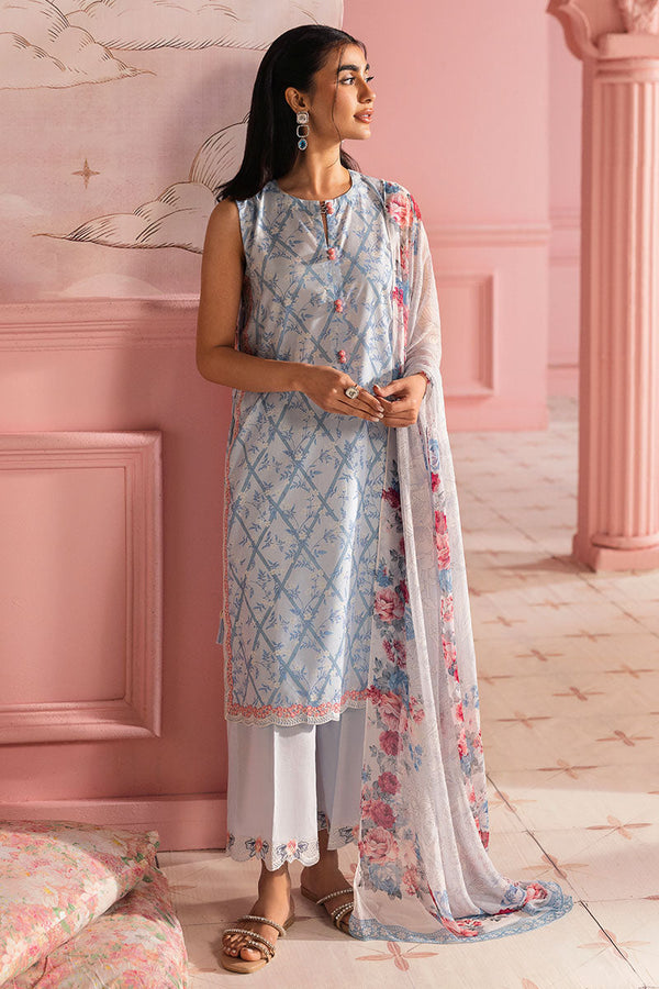 Cross Stitch | Premium Lawn 25 | AQUA ICE - by - Libasekhas UK - Registered Vendor of : Cross Stitch - 100% Original Designer Dresss