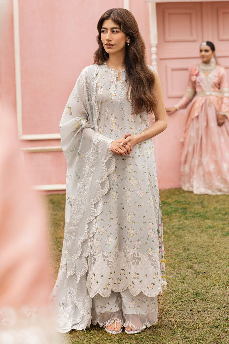 Cross Stitch | Premium Lawn 25 | GRAY FROST - by - Libasekhas UK - Registered Vendor of : Cross Stitch - 100% Original Designer Dresss