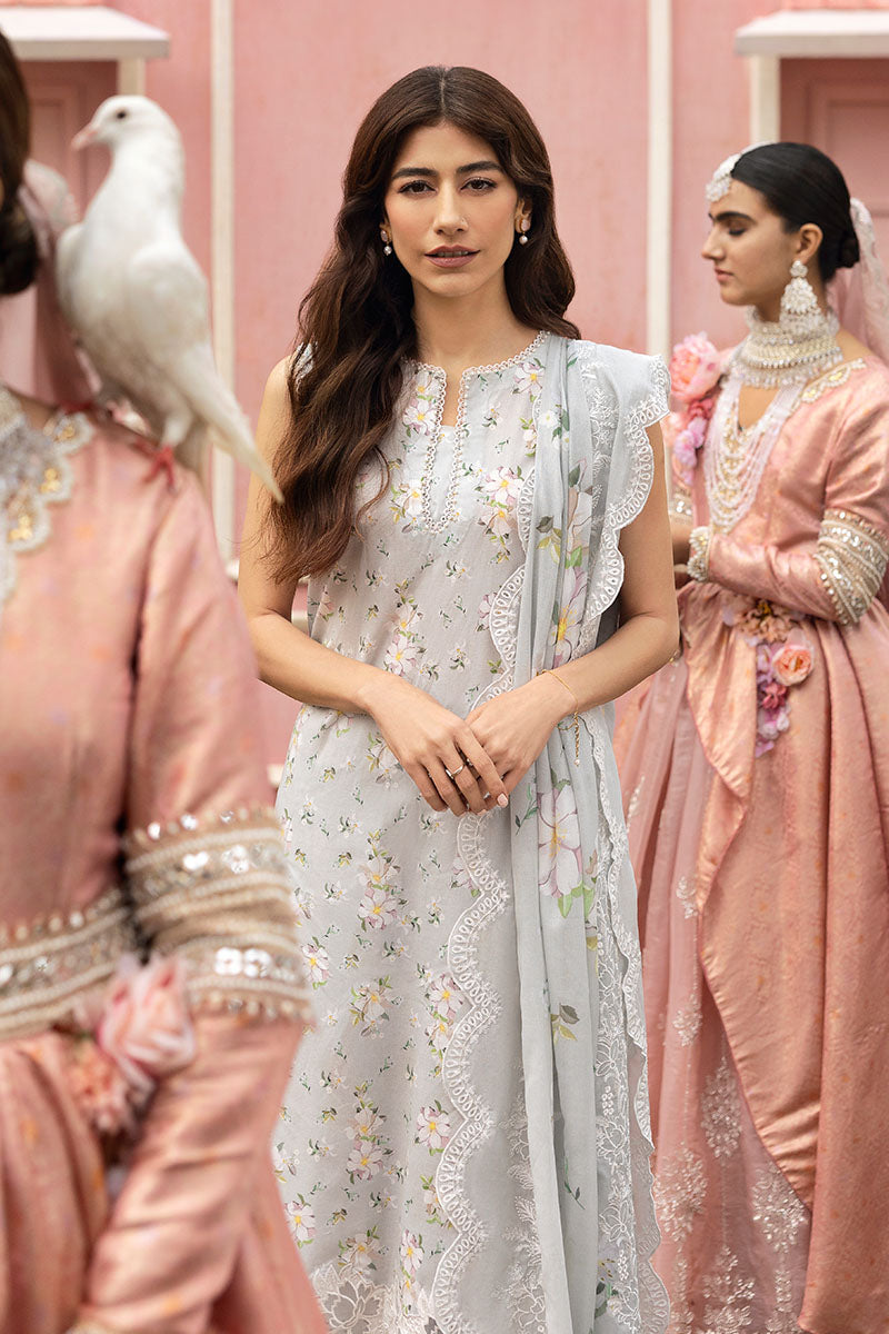 Cross Stitch | Premium Lawn 25 | GRAY FROST - by - Libasekhas UK - Registered Vendor of : Cross Stitch - 100% Original Designer Dresss