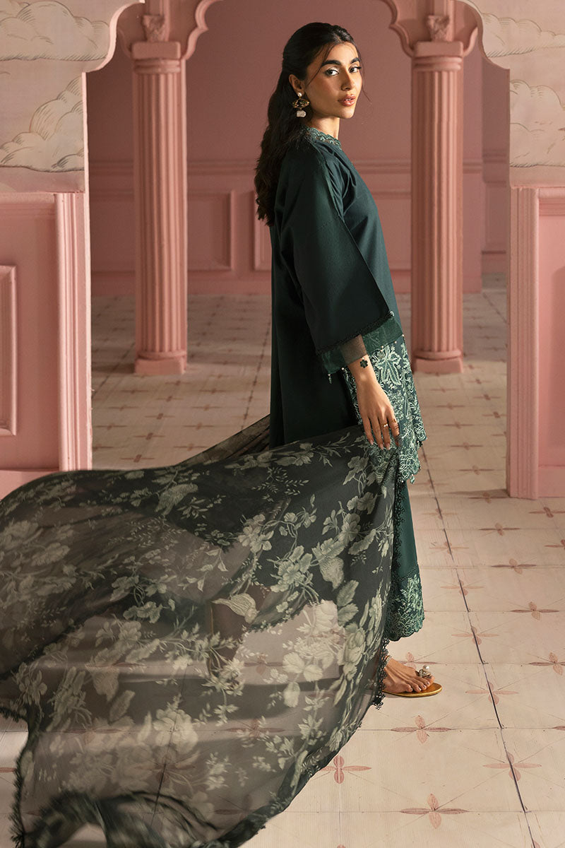 Cross Stitch | Premium Lawn 25 | VIRIDIAN GREEN - by - Libasekhas UK - Registered Vendor of : Cross Stitch - 100% Original Designer Dresss