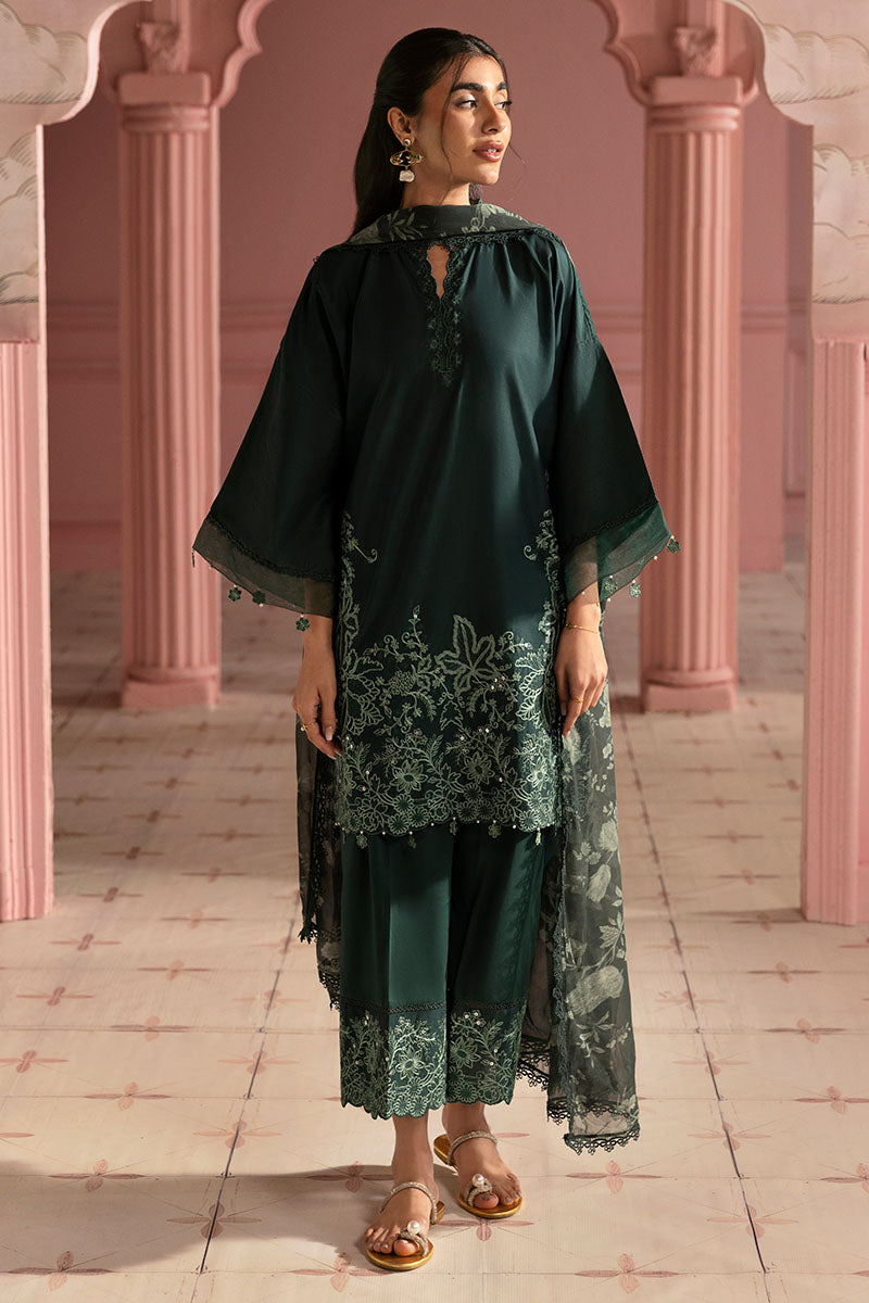 Cross Stitch | Premium Lawn 25 | VIRIDIAN GREEN - by - Libasekhas UK - Registered Vendor of : Cross Stitch - 100% Original Designer Dresss