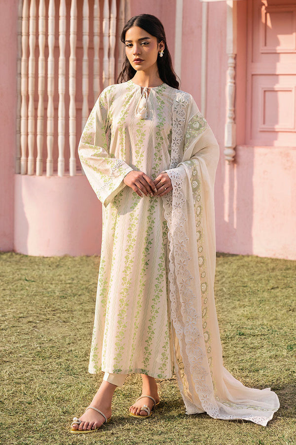 Cross Stitch | Premium Lawn 25 | GREEN TRELLIS - by - Libasekhas UK - Registered Vendor of : Cross Stitch - 100% Original Designer Dresss