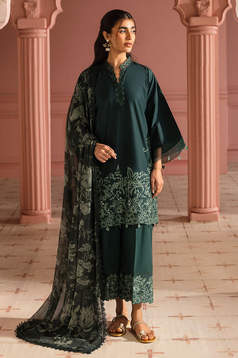 Cross Stitch | Premium Lawn 25 | VIRIDIAN GREEN - by - Libasekhas UK - Registered Vendor of : Cross Stitch - 100% Original Designer Dresss