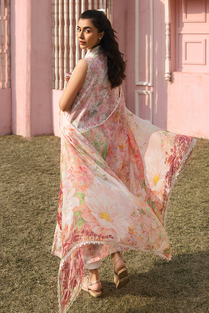 Cross Stitch | Premium Lawn 25 | ALMOND PINK - by - Libasekhas UK - Registered Vendor of : Cross Stitch - 100% Original Designer Dresss