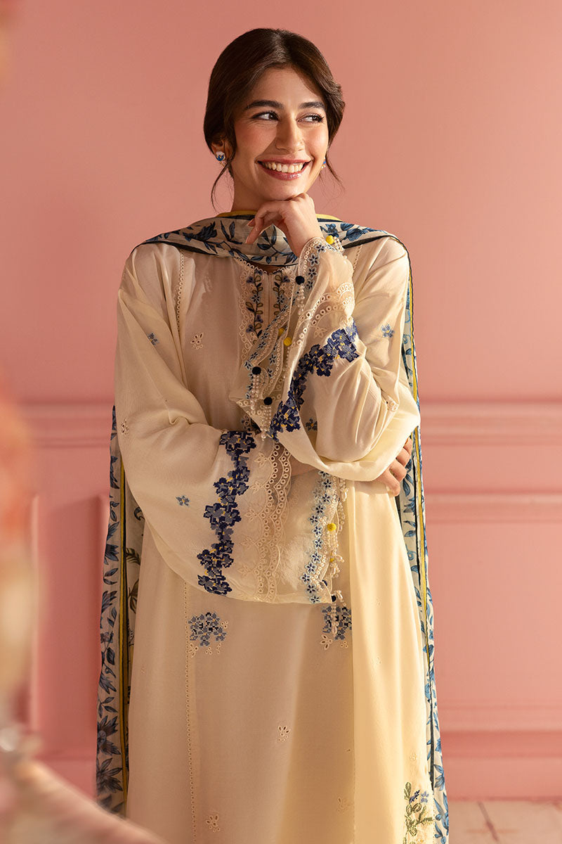 Cross Stitch | Premium Lawn 25 | BLUE ALLURE - by - Libasekhas UK - Registered Vendor of : Cross Stitch - 100% Original Designer Dresss