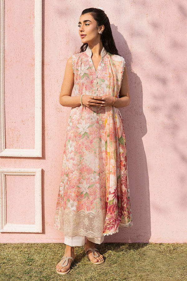 Cross Stitch | Premium Lawn 25 | ALMOND PINK - by - Libasekhas UK - Registered Vendor of : Cross Stitch - 100% Original Designer Dresss