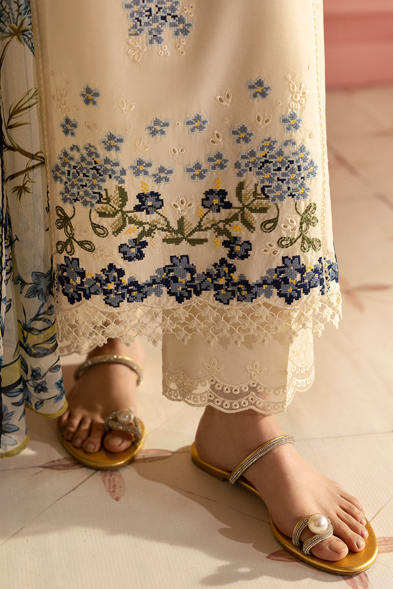 Cross Stitch | Premium Lawn 25 | BLUE ALLURE - by - Libasekhas UK - Registered Vendor of : Cross Stitch - 100% Original Designer Dresss