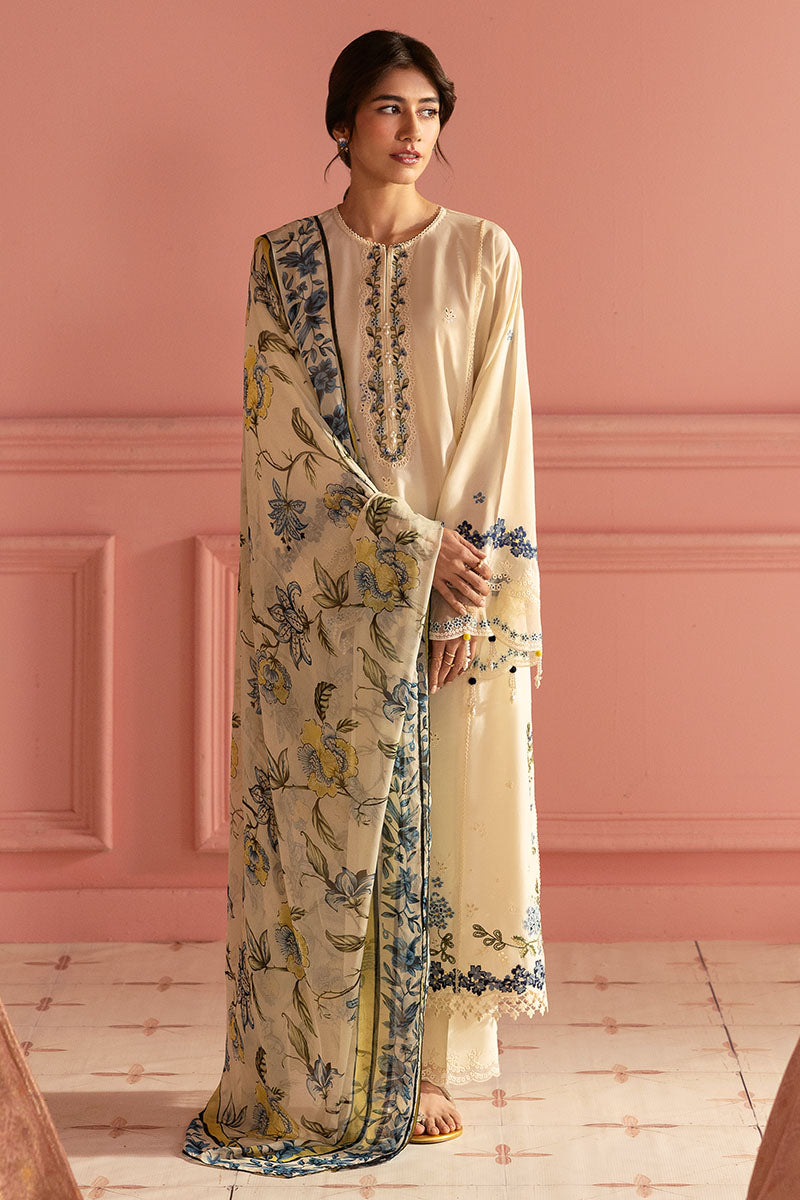 Cross Stitch | Premium Lawn 25 | BLUE ALLURE - by - Libasekhas UK - Registered Vendor of : Cross Stitch - 100% Original Designer Dresss