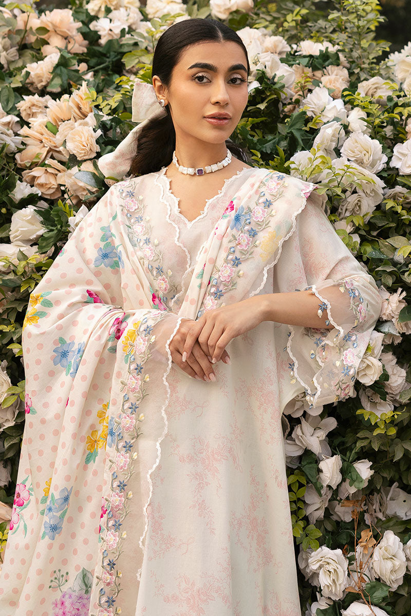 Cross Stitch | Premium Lawn 25 | PASTEL BLOOM - by - Libasekhas UK - Registered Vendor of : Cross Stitch - 100% Original Designer Dresss