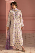 Cross Stitch | Premium Lawn 25 | LILAC BLOOM - by - Libasekhas UK - Registered Vendor of : CRO - 100% Original Designer Dresss
