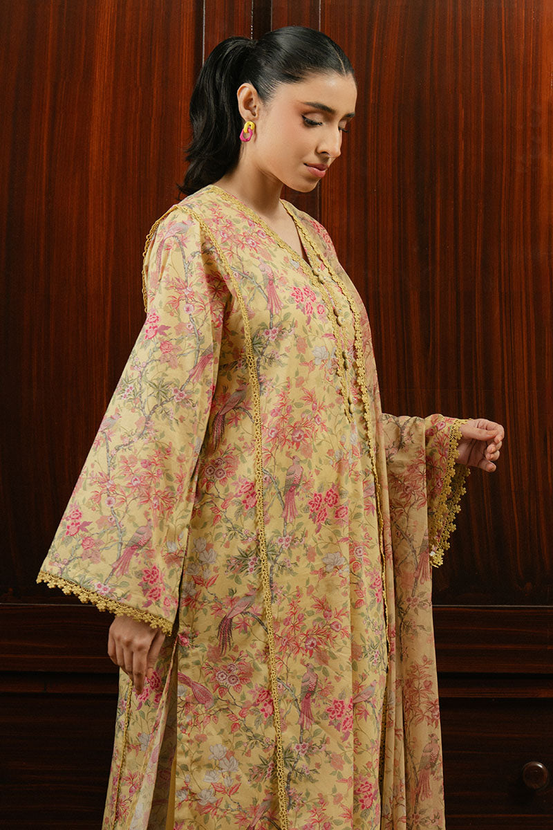 Cross Stitch | Daily Wear 25 | VERDANT GLOOM-3 PC - by - Libasekhas UK - Registered Vendor of : Cross Stitch - 100% Original Designer Dresss