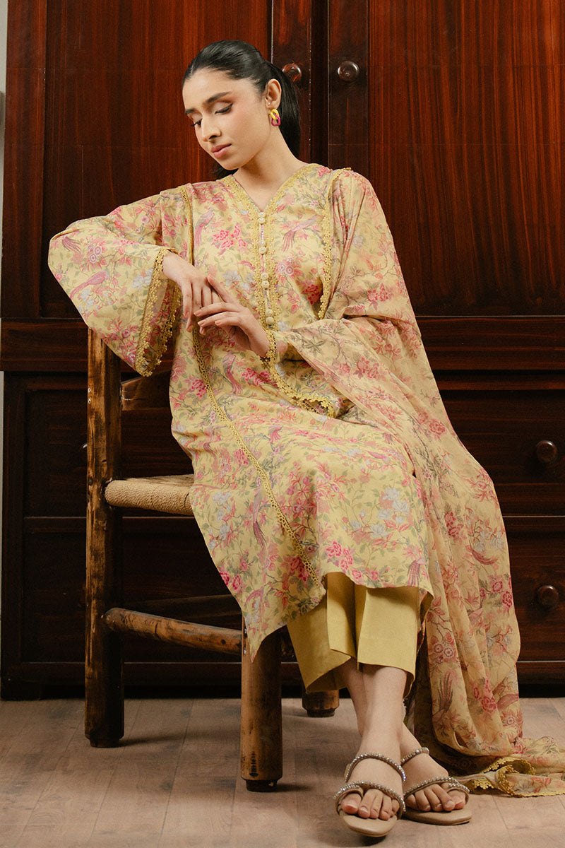 Cross Stitch | Daily Wear 25 | VERDANT GLOOM-3 PC - by - Libasekhas UK - Registered Vendor of : Cross Stitch - 100% Original Designer Dresss