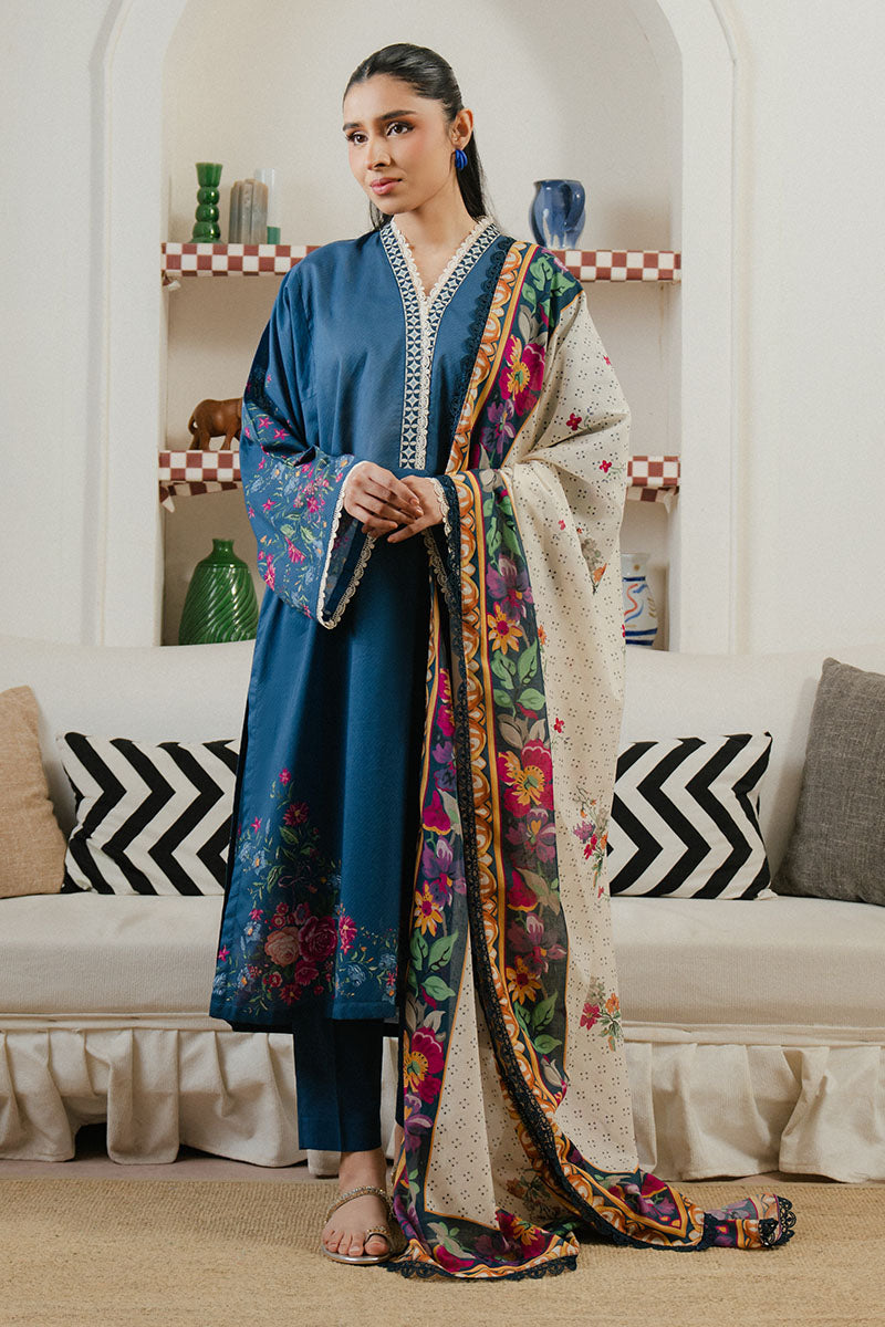 Cross Stitch | Daily Wear 25 | MIDNIGHT TIDE-3 - by - Libasekhas UK - Registered Vendor of : Cross Stitch - 100% Original Designer Dresss