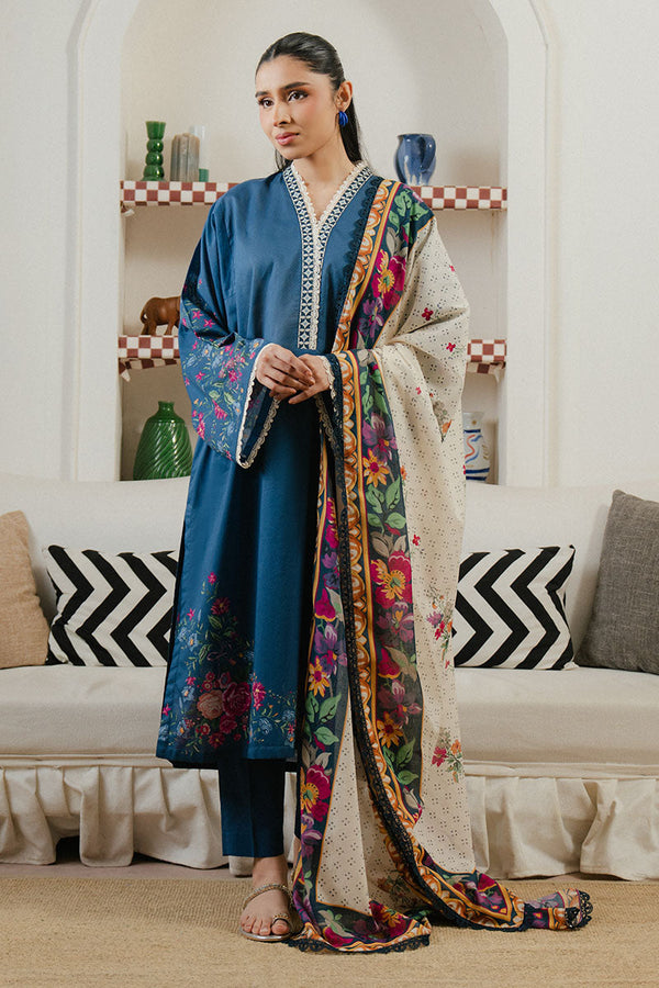 Cross Stitch | Daily Wear 25 | MIDNIGHT TIDE-3 - by - Libasekhas UK - Registered Vendor of : Cross Stitch - 100% Original Designer Dresss