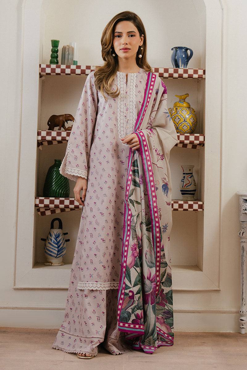 Cross Stitch | Daily Wear 25 | LILAC HORIZON-3 PC - by - Libasekhas UK - Registered Vendor of : Cross Stitch - 100% Original Designer Dresss